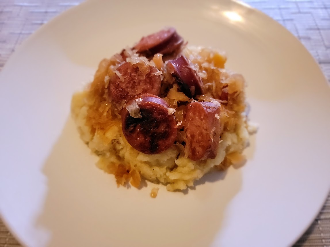 kielbasa and sauerkraut